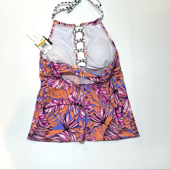 Salt+Cove Hawaii High Neck Halter tankini Swim Top - Picture 6 of 7